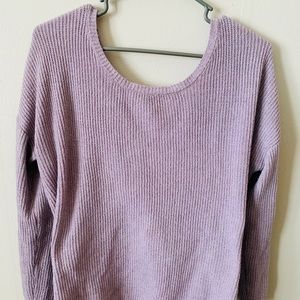 Light purple long sleeve off shoulder blouse